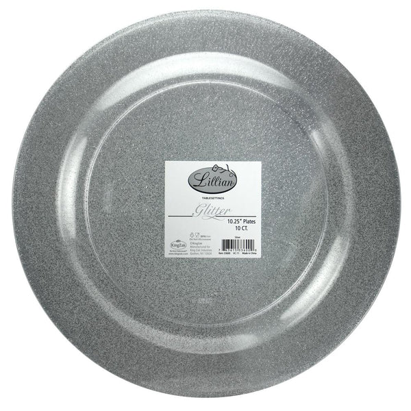 10.25 in Plates / Silver Glitter